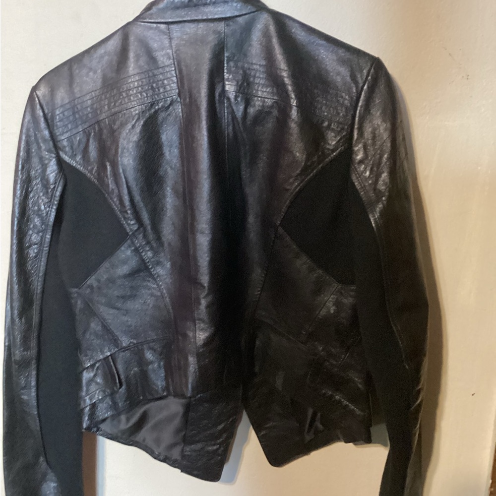 Women’s Cache Moto Style Leather Lightweight Fashion Jacket. Black Size M - Picture 3 of 5